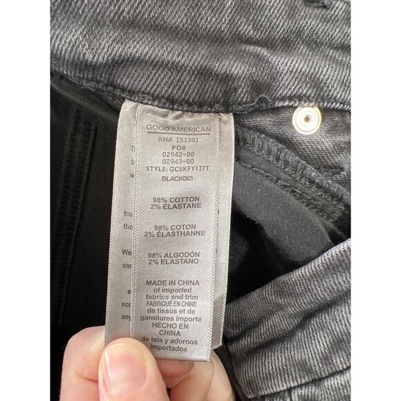 NWT Good American Good Curve Denim Skinny Leg High Waist Yoke Black 063 Jean - Picture 7 of 9